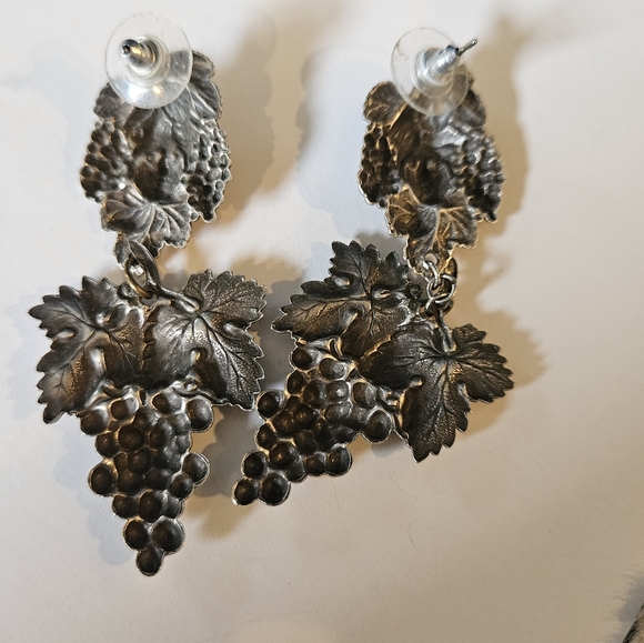 Amazing Vintage Art Nouveau Silver Plated Earrings - Picture 9 of 10